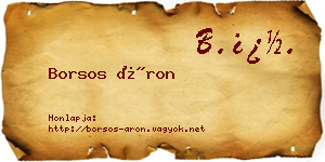 Borsos Áron névjegykártya