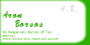 aron borsos business card